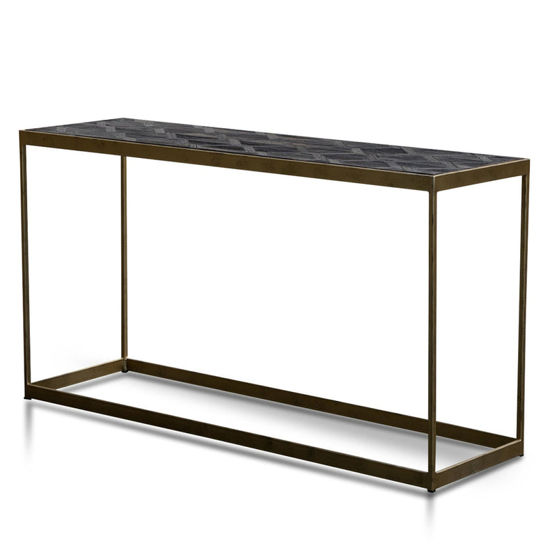 CDT6902-NI 140cm Console Table in Dark Natural - Black Frame