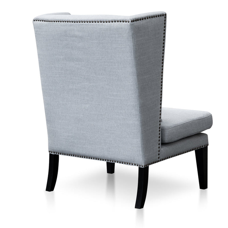 Velvet Lounge Wingback Chair in Light Texture Grey