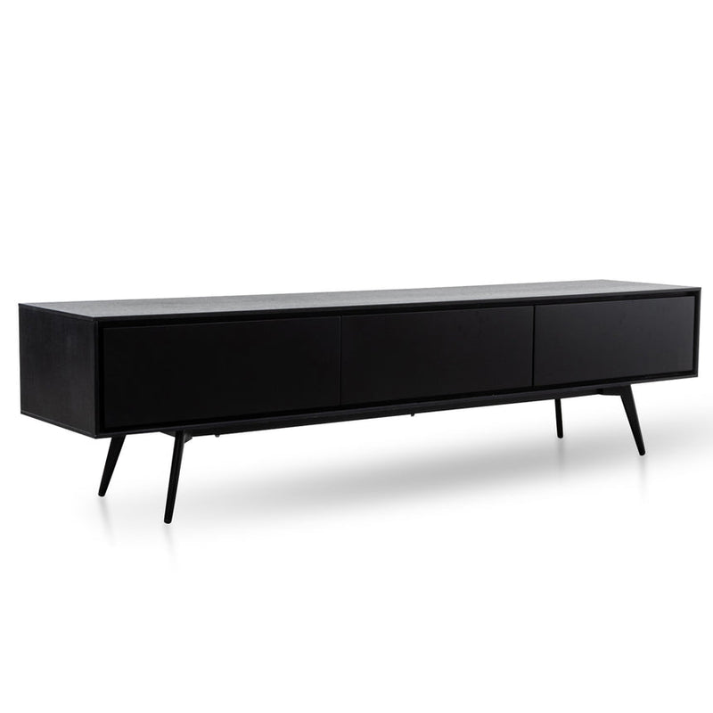 TV Unit With Black Matte Drawers - Black