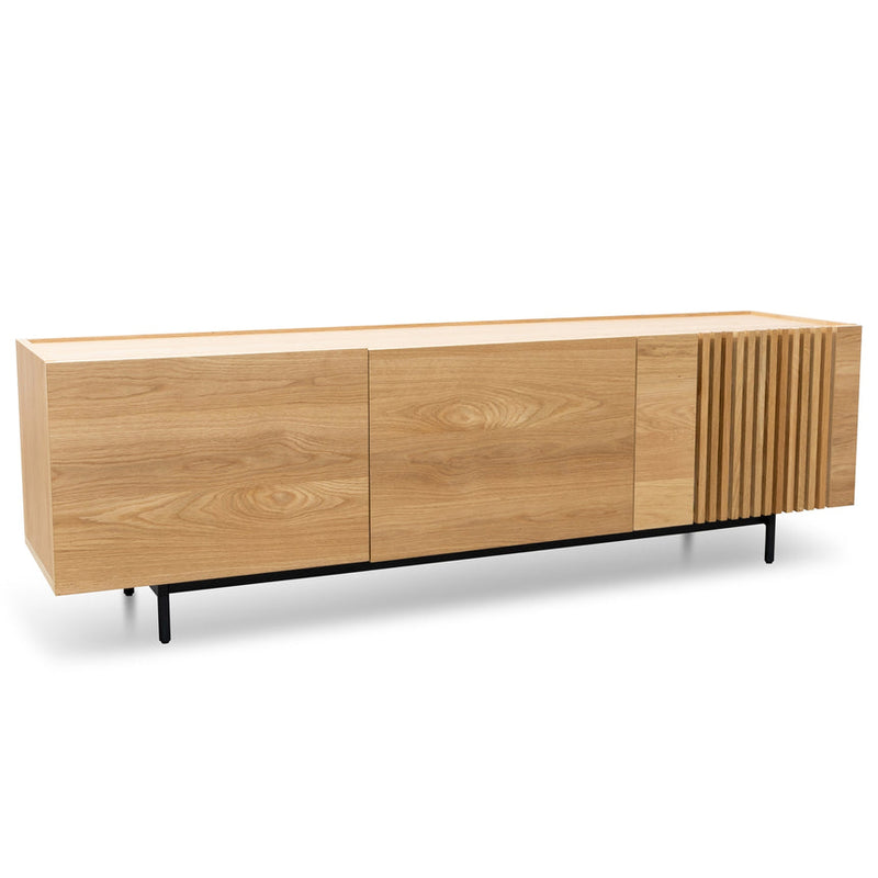 Entertainment TV Unit - Natural with Black Legs