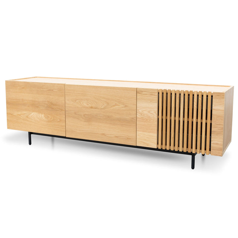 Entertainment TV Unit - Natural with Black Legs