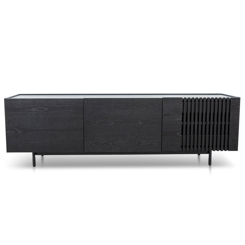 Entertainment TV Unit - Natural with Black Legs