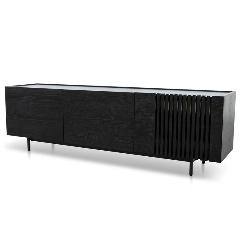 Entertainment TV Unit - Natural with Black Legs