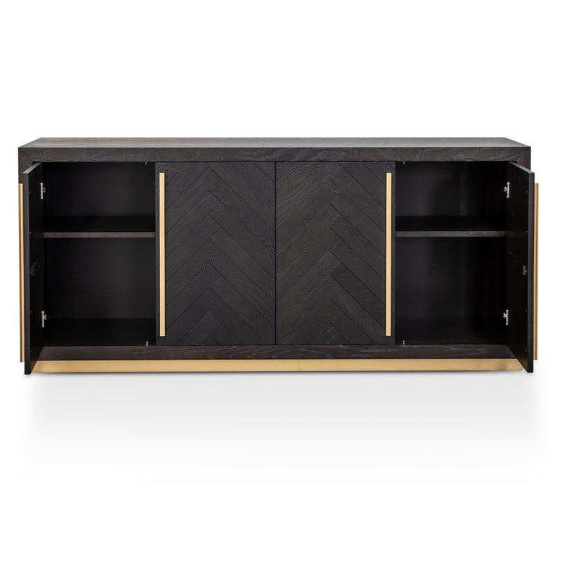 Wide Sideboard - Black and Brass