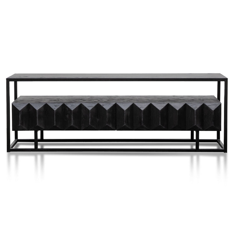 1.8m Entertainment TV Unit - Natural with Black Frame