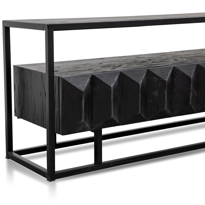 1.8m Entertainment TV Unit - Natural with Black Frame