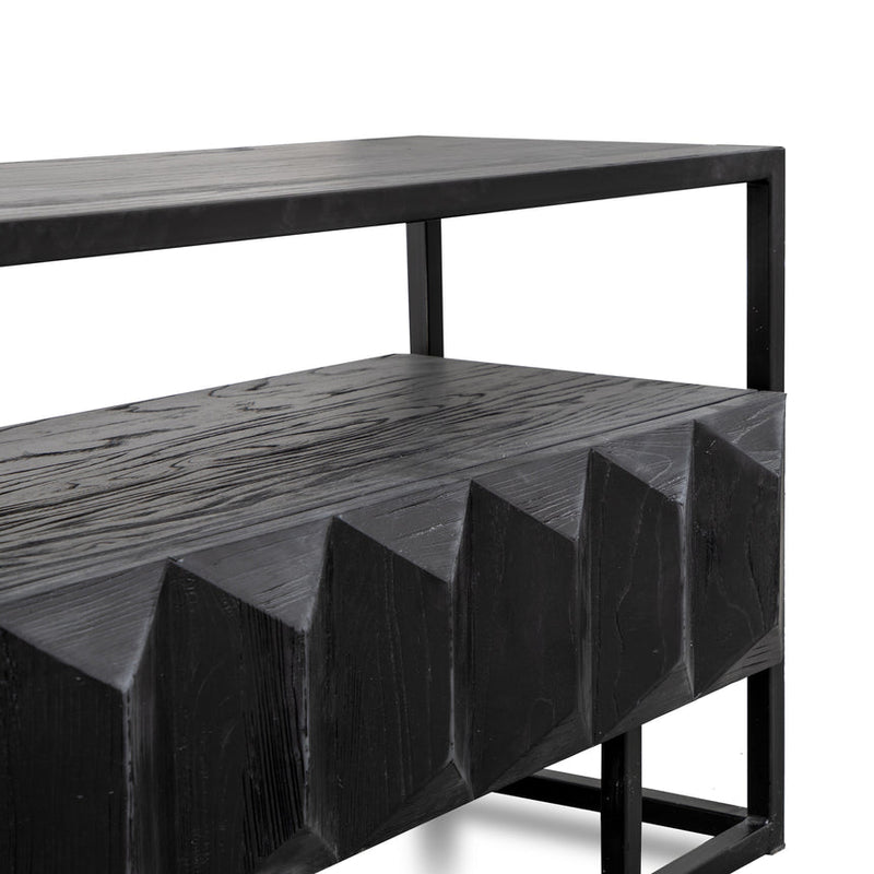 1.8m Entertainment TV Unit - Natural with Black Frame