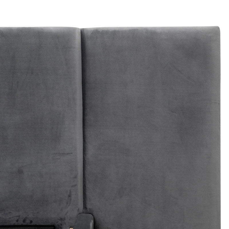 Queen Bed Frame - Charcoal Velvet