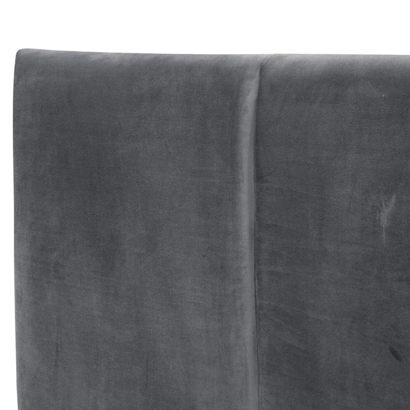 Queen Bed Frame - Charcoal Velvet