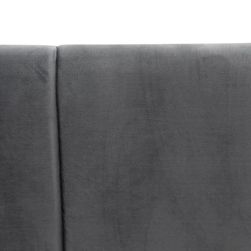 Queen Bed Frame - Charcoal Velvet