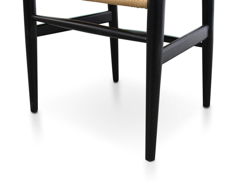 Dining Chair - Black - Natural Seat (Set of 2)