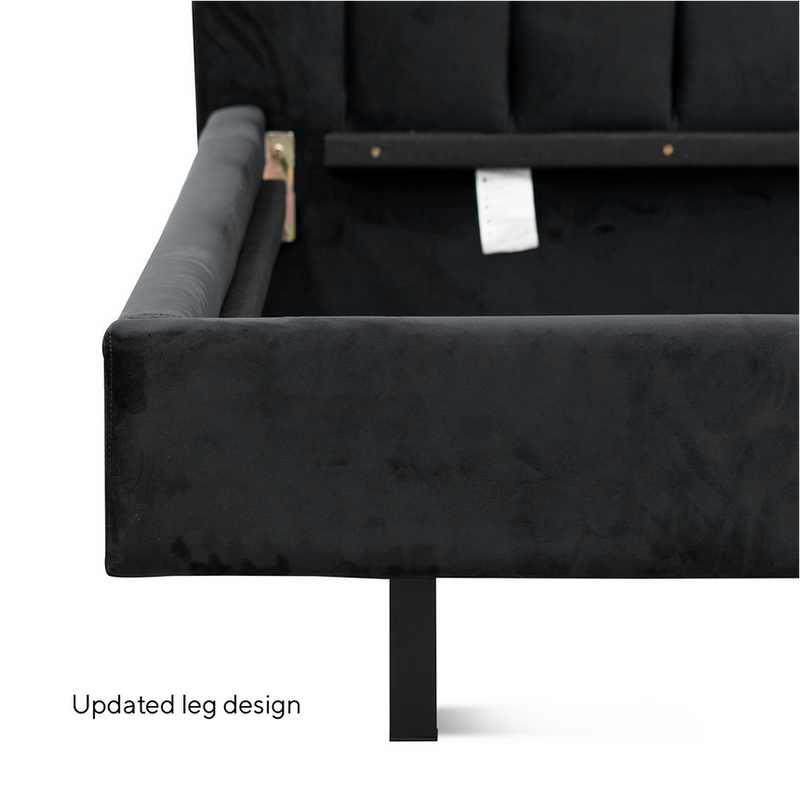 King Bed Frame - Charcoal Velvet