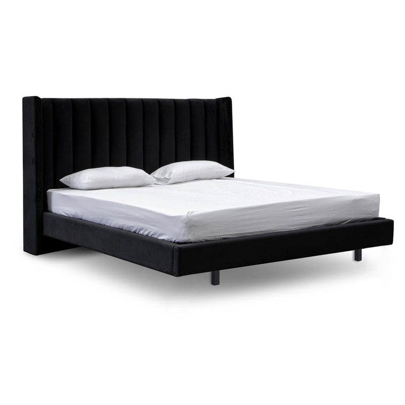 Queen Bed Frame - Black Velvet