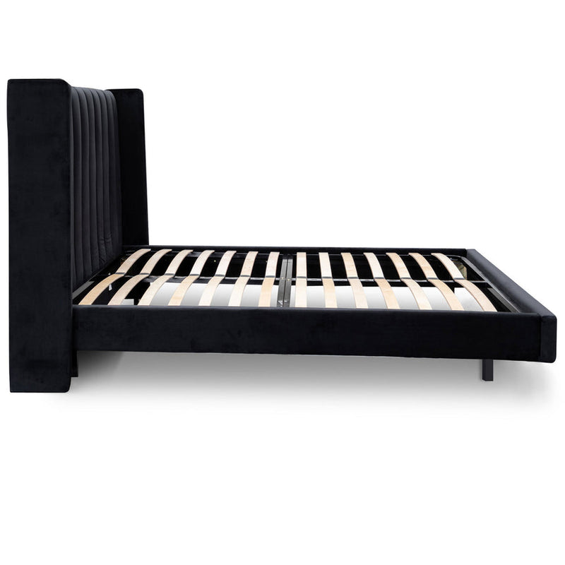 Queen Bed Frame - Black Velvet