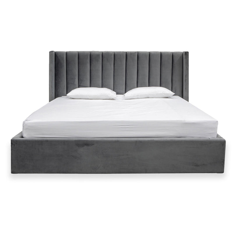 King Sized Wide Base Bed Frame - Black Velvet