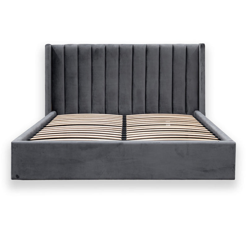 King Sized Wide Base Bed Frame - Black Velvet