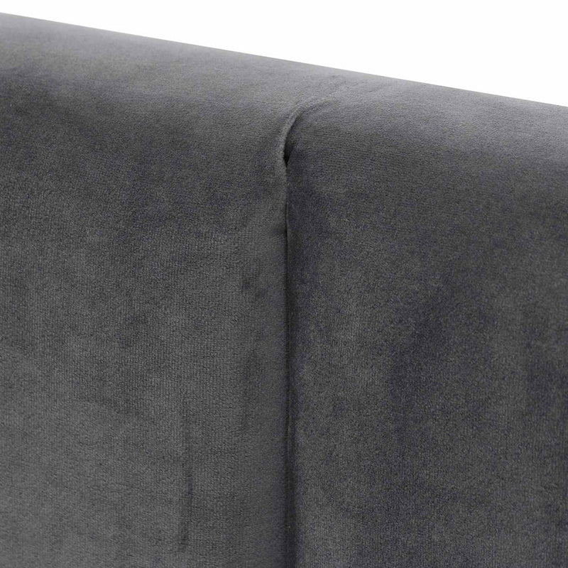 King Bed Frame - Charcoal Velvet with Storage