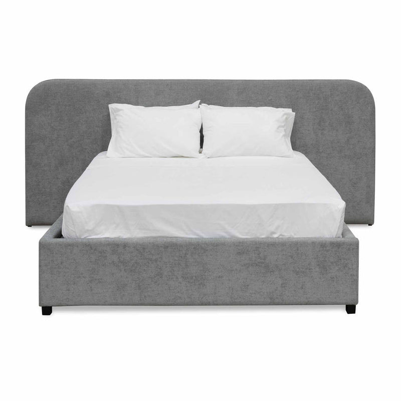 Queen Sized Bed Frame - Pepper Boucle with Storage