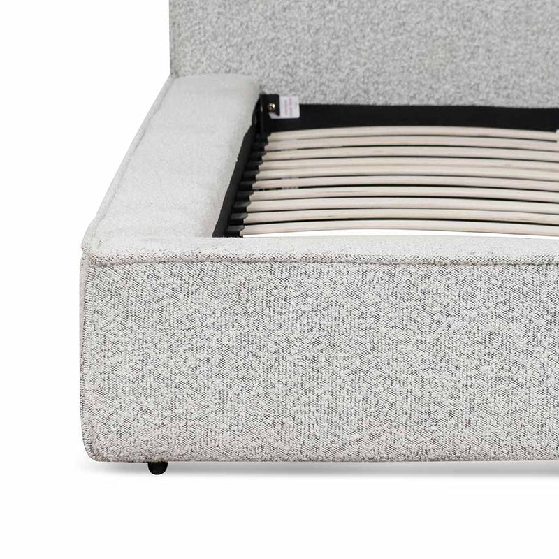 Queen Sized Bed Frame - Pepper Boucle