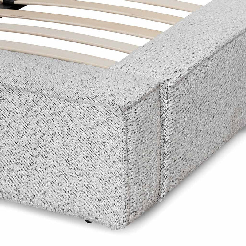 Queen Sized Bed Frame - Pepper Boucle