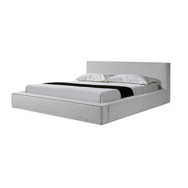 King Sized Bed Frame - Pepper Boucle