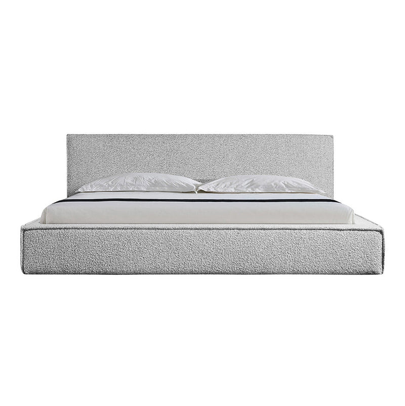 King Sized Bed Frame - Pepper Boucle