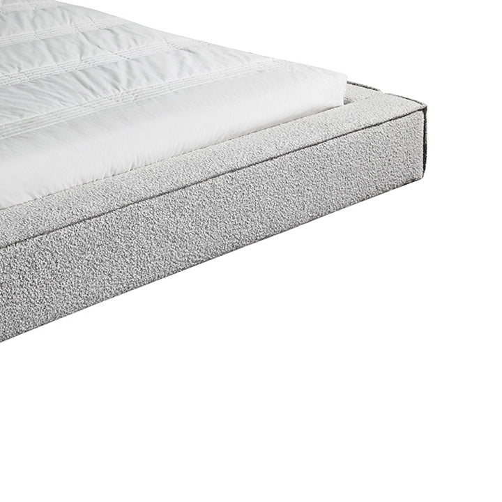 King Sized Bed Frame - Pepper Boucle