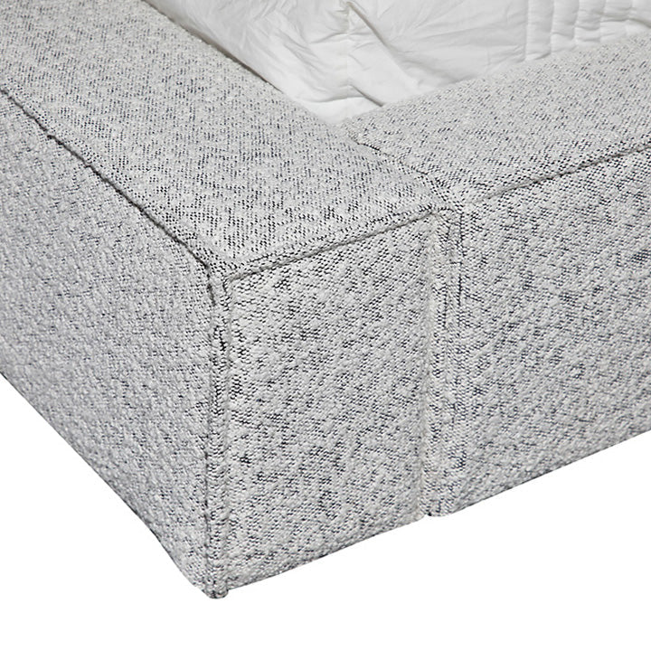 King Sized Bed Frame - Pepper Boucle