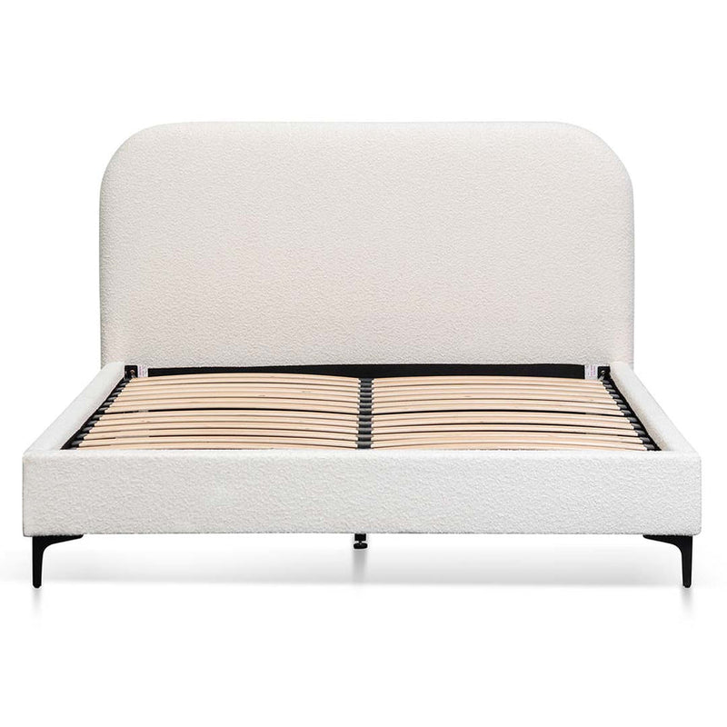 King Bed Frame - Cream White