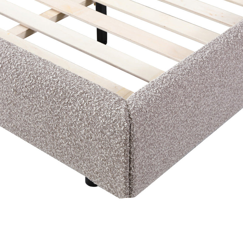 Queen Bed Frame - Sand Boucle