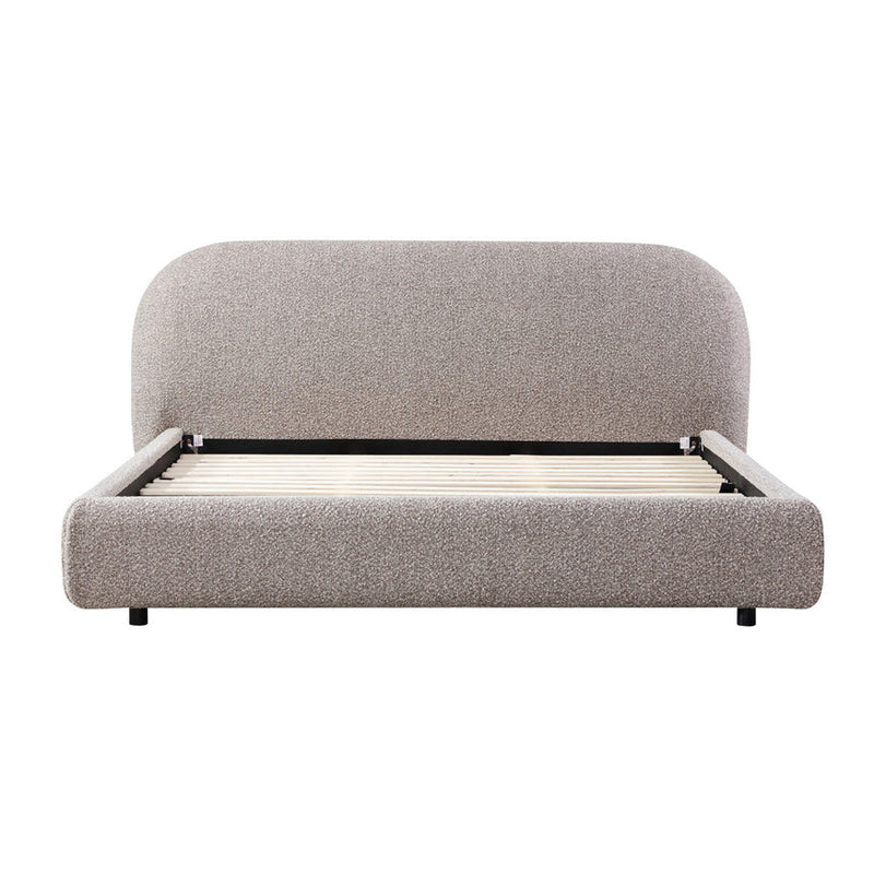 King Bed Frame - Charcoal Pepper Boucle