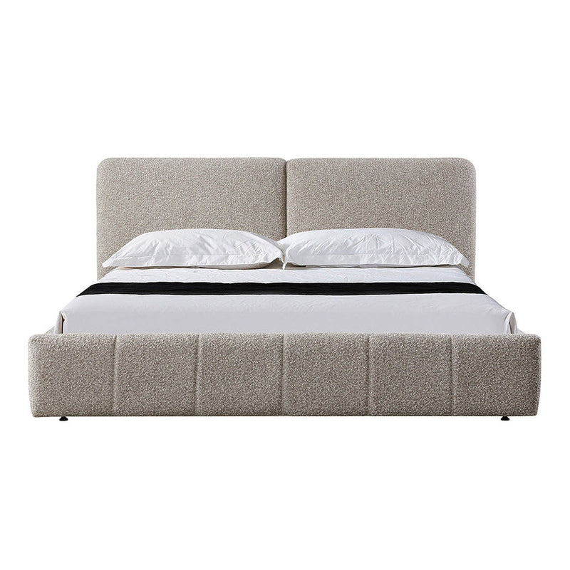 Queen Bed Frame - Olive Brown Boucle