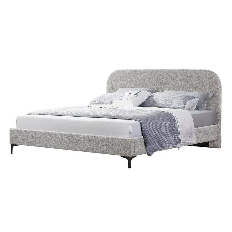 King Bed Frame - Cream White