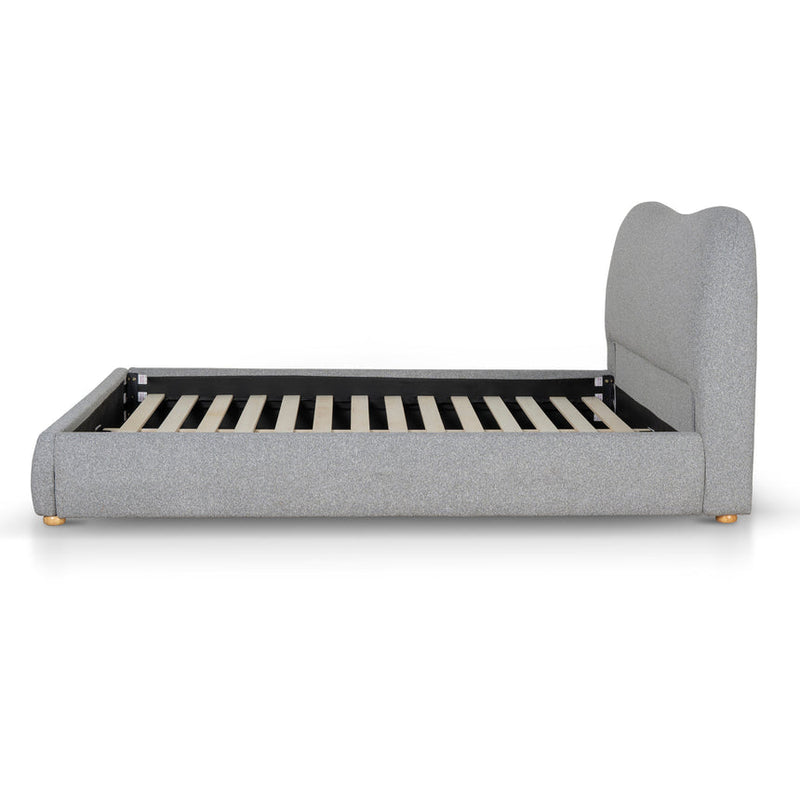 King Bed Frame - Charcoal Boucle