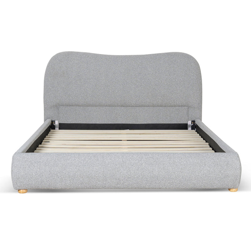 King Bed Frame - Charcoal Boucle