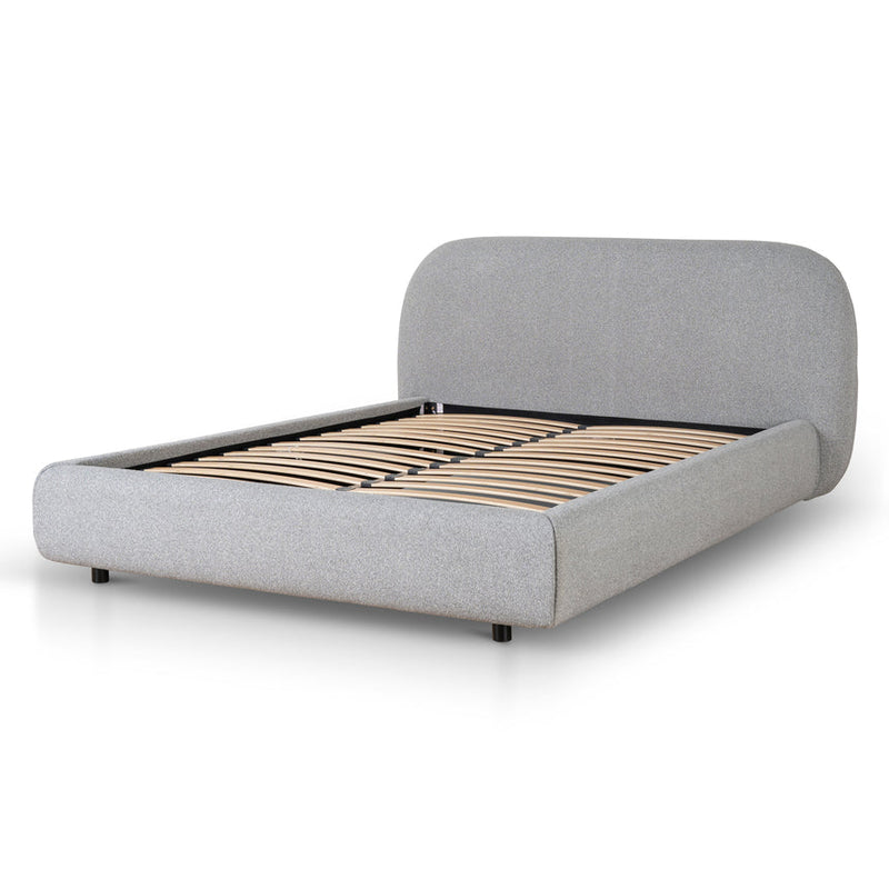 King Bed Frame - Charcoal Pepper Boucle