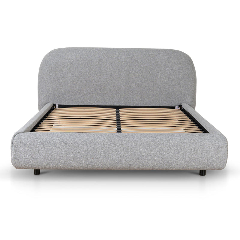 King Bed Frame - Charcoal Pepper Boucle