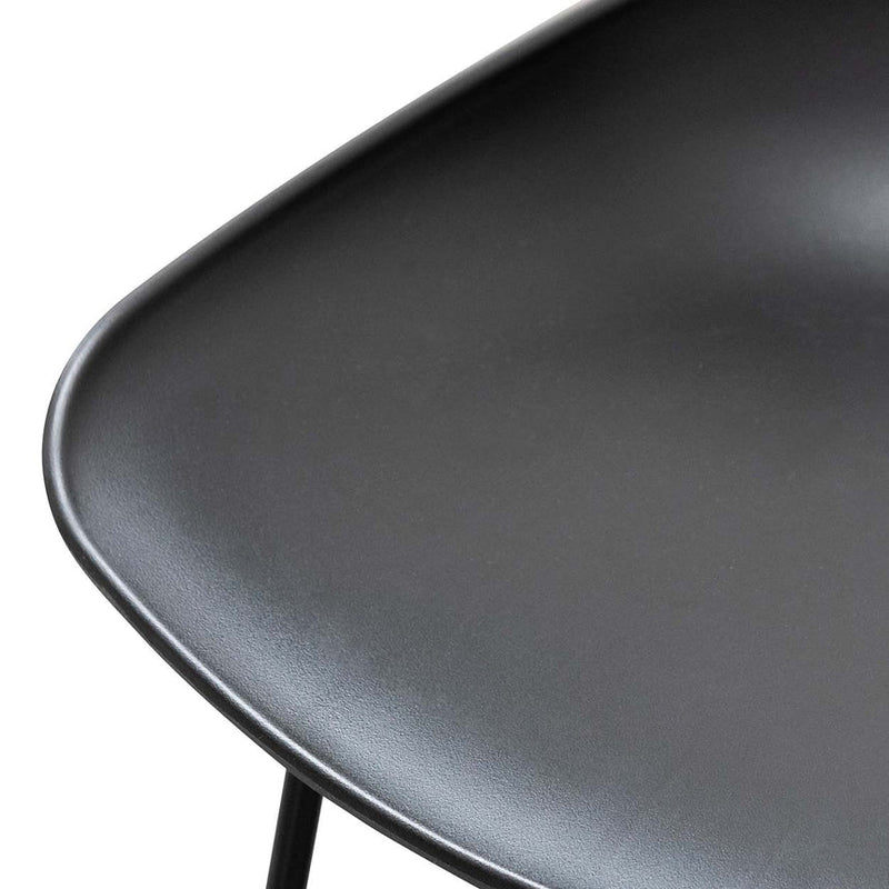 65cm Bar Stool - Black Seat With Black Frame