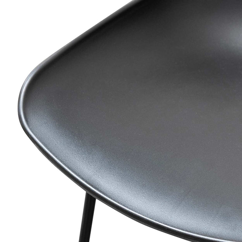 65cm Bar Stool - Black Seat With Black Frame