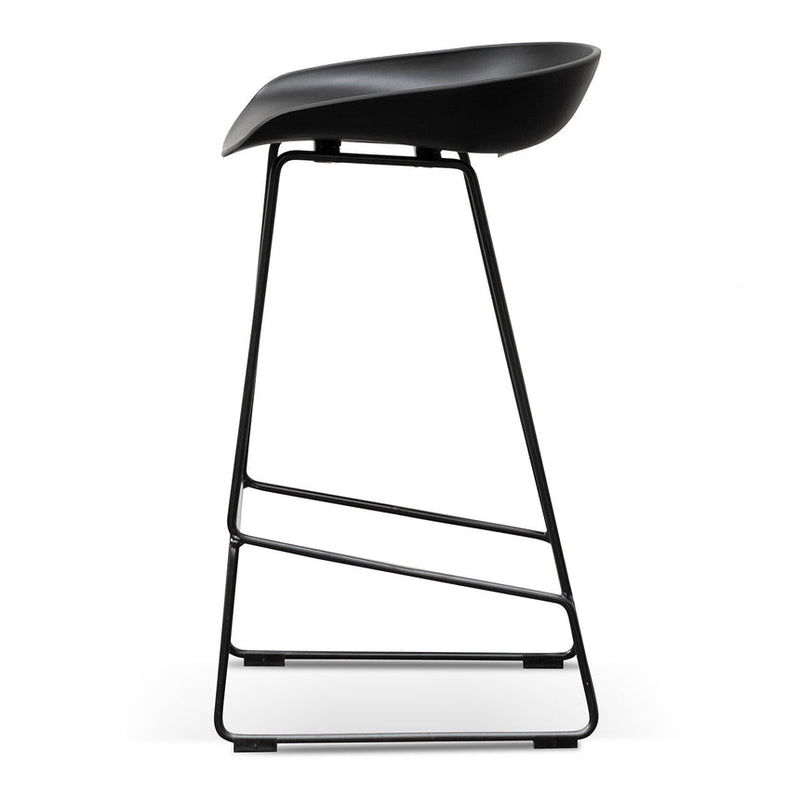 65cm Bar Stool - white Seat With white metal Frame