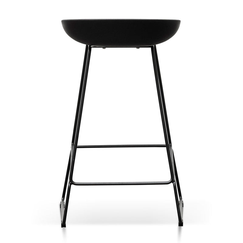 65cm Bar Stool - white Seat With white metal Frame