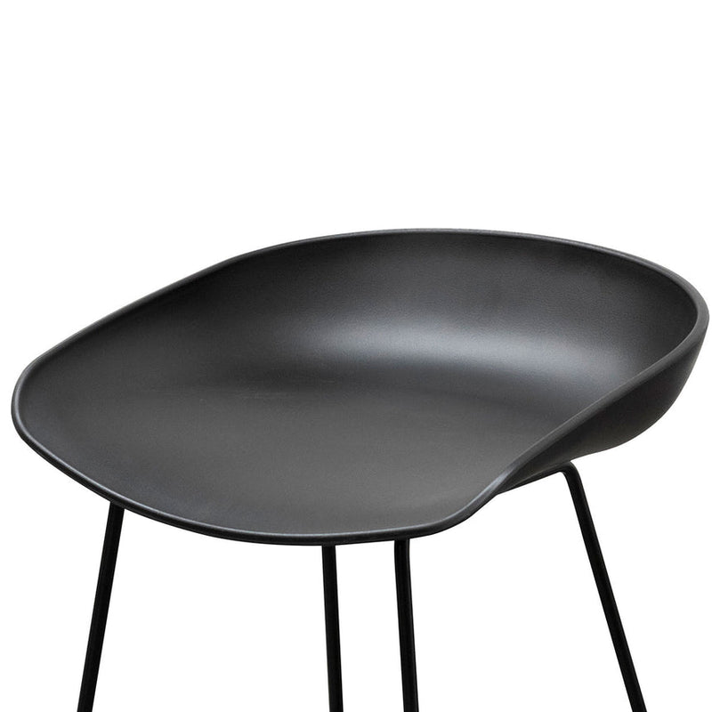 65cm Bar Stool - Black Seat With Black Frame