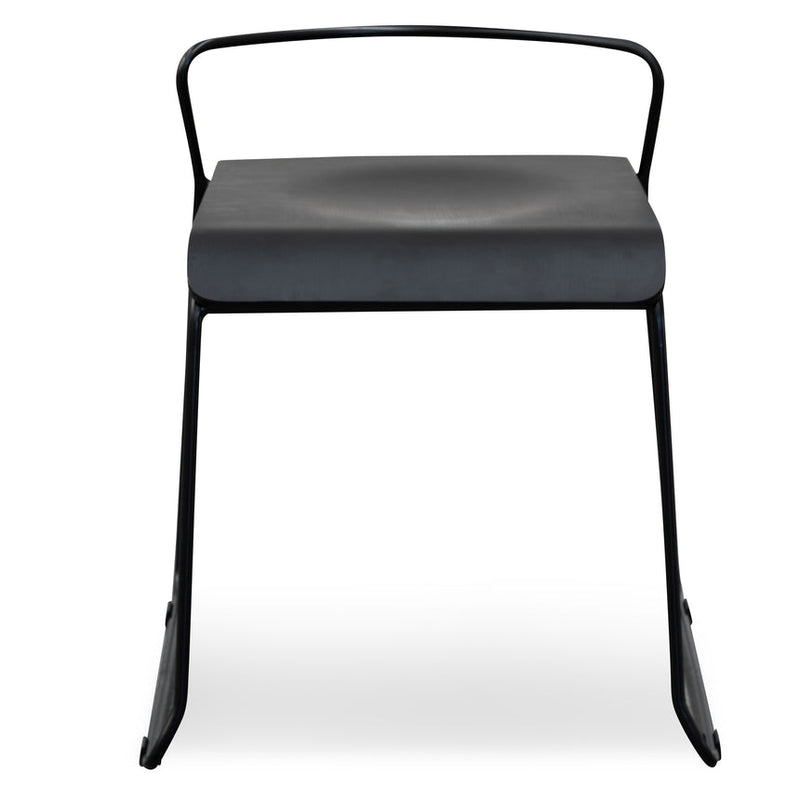 45cm Wooden Seat Low Stool - Black