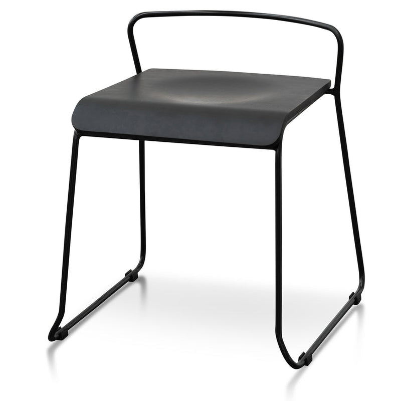 45cm Wooden Seat Low Stool - Black