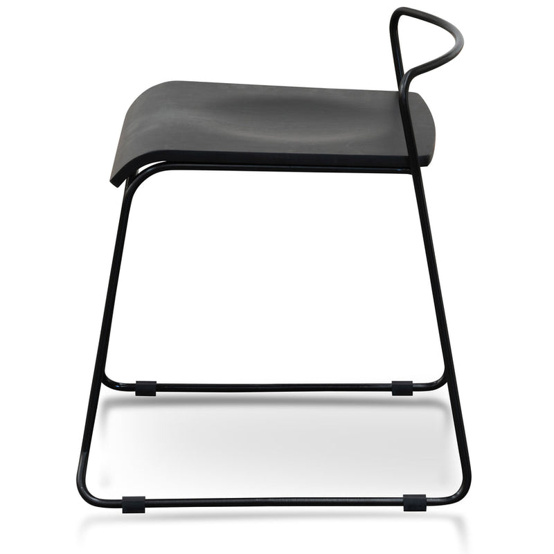 45cm Wooden Seat Low Stool - Black