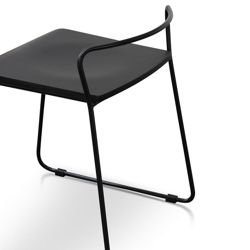 45cm Wooden Seat Low Stool - Black