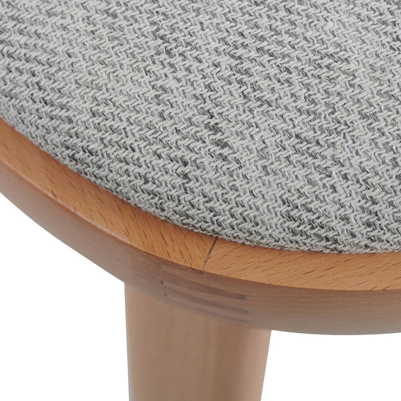 65cm Bar Stool - Natural with Grey Seat (Set Of 2)