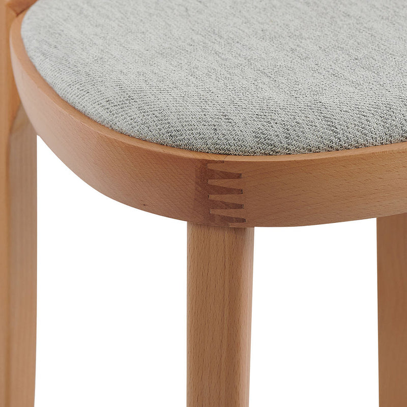 65cm Bar Stool - Natural with Grey Seat (Set Of 2)