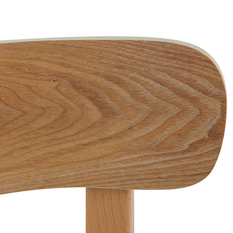 65cm Bar Stool - Natural with Grey Seat (Set Of 2)