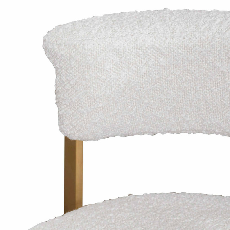 Silver Grey Boucle Bar Stool - Golden Base